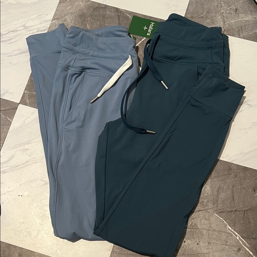 Halara High Waisted Drawstring Joggers Small Grey Blue Titan Small